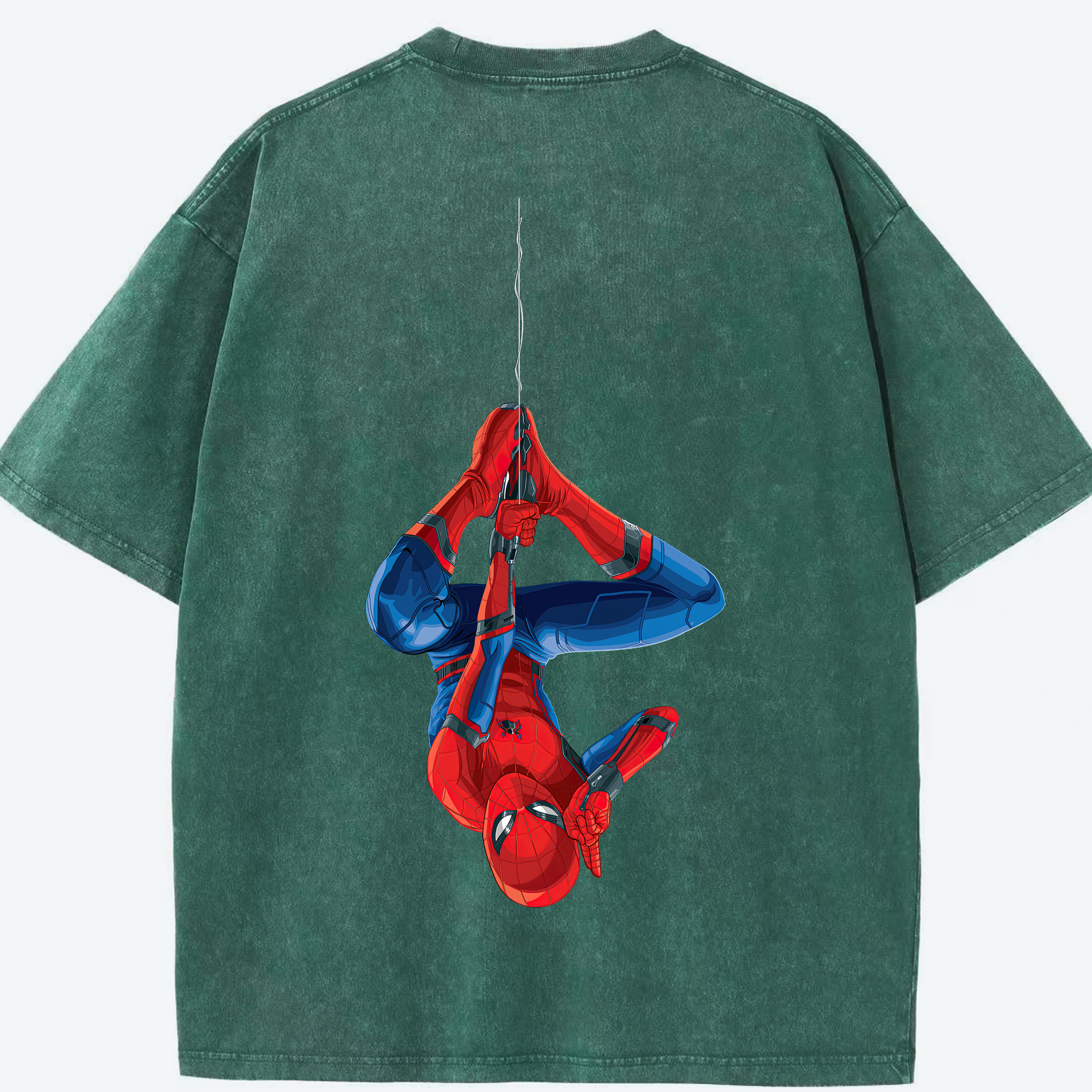 （画像用） Spider Man スパイダーマン 綿100% ヴィンテージ風 半袖Tシャツ（背面プリント）